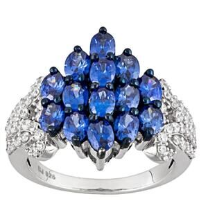 Bella Luce Sapphire And White Diamond Simulants Ring 925 Size 10 NWT